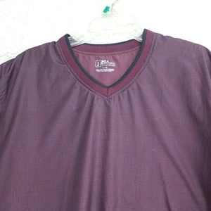 PGA Tour Windbreaker Mens Large Maroon Pullover Golf V Neck Long Sleeve - Picture 1 of 9