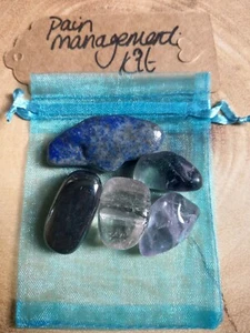 pain Management stone Kit Crystal Healing amethyst fluorite quartz, tourmaline - Picture 1 of 2