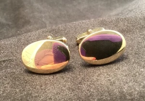 Vintage Signed Anson Oval Smooth Gold Tone Cufflinks - Picture 1 of 6