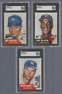 Bill Miller #100 1953 Topps Baseball Card Graded SGC 5 - ONE CARD ONLY