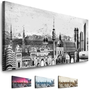LEINWAND BILDER XXL - WANDBILD MÜNCHEN BILD STADT - KUNSTDRUCK AUFGESPANNT DEKO - Bild 1 von 12