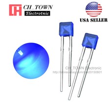 100pcs 2x3x4mm Diffused Blue Light Rectangle Rectangular Square LED Diodes USA