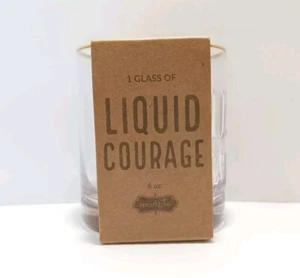 Mud Pie: 6 Oz "Liquid Courage" Embossed Glass. Fast Shipping, Make Offer. - Picture 1 of 9