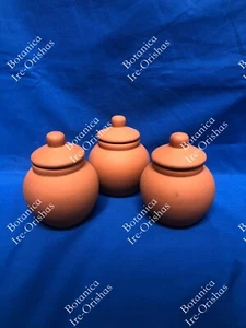 Set de 3 Tinajita Tinaja de barro clay  religion Yoruba ifa santeria - Picture 1 of 5