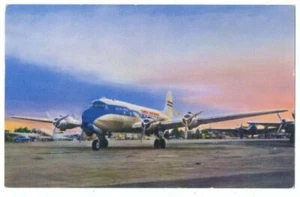 SUPER SKYCOACH AIRLINES 1950's Airline Issued AD Postcard - Preprinted Fares - Picture 1 of 2