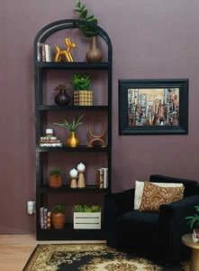 ⚫14" HOCHES schwarzes BUCH/VITRINENREGAL Etagere MÖBEL Wohnzimmer 1/6 für BARBIE - Bild 1 von 6