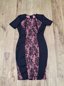 AX Paris Women's Sheaf Dress UK Size 14 Navy Blue And Pink - Picture 1 of 12
