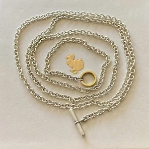 Dodo Pomellato Collana Argento E Oro Giallo 18kt 750 60 Cm Unisex Rara Originale - Foto 1 di 5