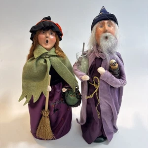 2012 Byers’ Choice Signed Pair Of Wizzard & Witch 13 Inch - Picture 1 of 22