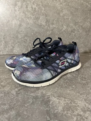 Skechers Flex Appeal Women’s Trainers UK 5 Floral Navy Lightweight Memory Foam - Image 1 of 4
