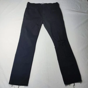 Paige Sz 31 Federal Black Denim Jeans Stretch Slim - Picture 1 of 7