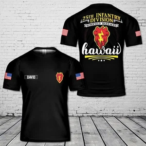 Camicia 3D Personalizzata Nome US Army 25th Infantry Division Military AOP S-5XL - Foto 1 di 2