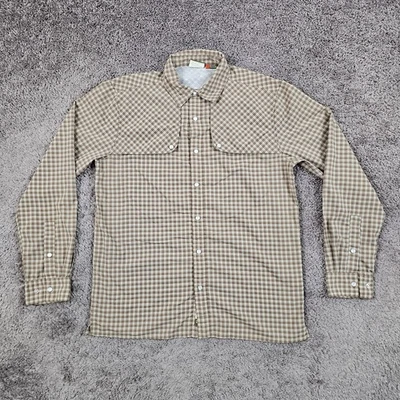 Howler Bros Shirt Mens Small S Brown Plaid Pearl Snap Western Long Sleeve Vented - Image 1 of 4