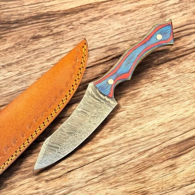 10" Raindrop Damascus Steel Hunting knife for Camping B 288# - Image 1 of 4