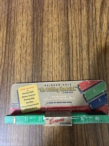 vintage folding yard stick Rainbow Rule NOS In Original Package Green Plastic - Picture 1 of 2