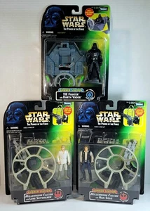 Lote de 3 figuras Star Wars POTF Gunner Stations Luke Han Vader Kenner 1997-98 SELLADAS - Imagen 1 de 2