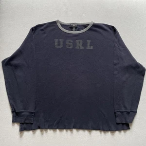 Vintage Polo Jeans Co Ralph Lauren Shirt Mens XL Navy Waffle Knit Thermal USA - Picture 1 of 9