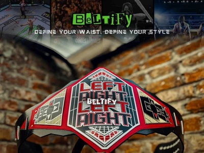 Left Right Left Right Championship Replica Title Belt 2mm Brass Adult Size - Image 1 of 4