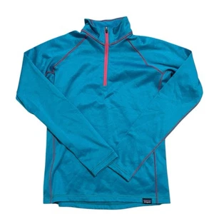 Patagonia Girls Capilene Heavyweight Zip-Neck  Blue Medium - Picture 1 of 4