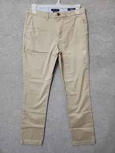Pantaloni chino Tommy Hilfiger TH Flex elasticizzati slim uomo 33x32 kaki dritti NUOVI - Foto 1 di 9
