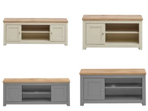 Oak TV Unit Modern Cabinet Stand Entertainment Open Shelf - Picture 1 of 46