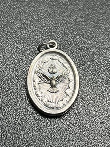 Medaglia cattolica vintage 1" SPIRITO SANTO FANTASMA patrono santo ciondolo medaglia - Foto 1 di 5
