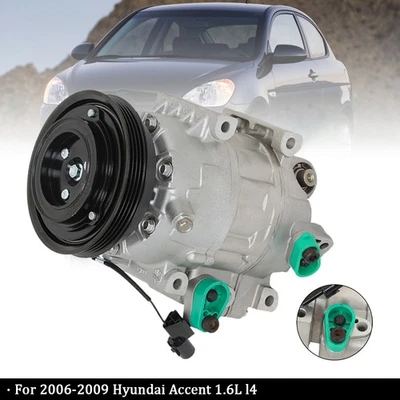 For 2006-2009 Hyundai Accent 1.6L l4 AC A/C Compressor With Cluth CO 10925C Foto 1 de 4