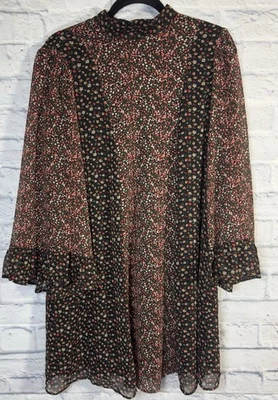 Vestido floral M&S Ditzy para mujer 10 volantes transparentes manga campana Goblincore Whimsigoth Foto 1 de 4