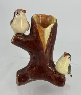 Ancien Vase Céramique Oiseaux Jérôme Massier 1850-1916 Vallauris Vintage - Photo 1/4