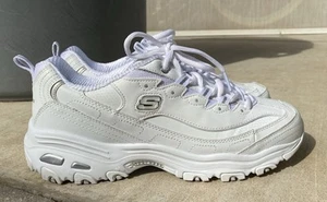 White Size 10 Sketchers Air Cooled Memory Foam Tennis Shoes Near Mint Used - Picture 1 of 9