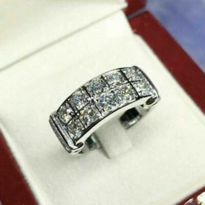 1.70Ct White Round Cut CZ Engagement Wedding Band Ring In 925 Sterling Silver - Image 1 of 4