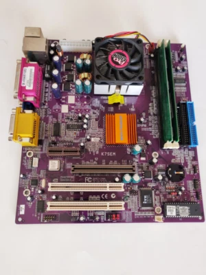 ECS Elitegroup K7SEM PRO1300+ with Duron 900Mhz and 256MB SDRAM - Image 1 of 4