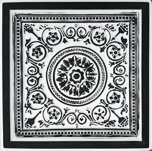 Grid System 24" x 24", 3D, Piastrelle per Soffitto in PVC, MAJESTY Rustico Nero Bianco - Foto 1 di 2