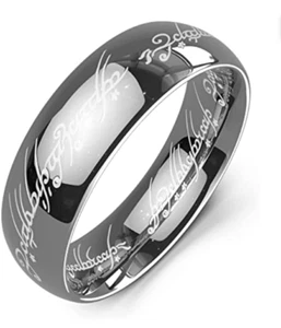 Anillo Rey Señor de los Anillos 6mm Color Plata Un Anillo para Gobernarlos Todos Tamaño 11 - Imagen 1 de 11