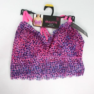No Boundaries Longline Lace Bralette Womens Size L Pink Blue Reptile Pattern - Picture 1 of 5