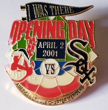 Vintage 2001 Cleveland Indians Chicago White Sox OPENING DAY 2001 Lapel Pin MINT
