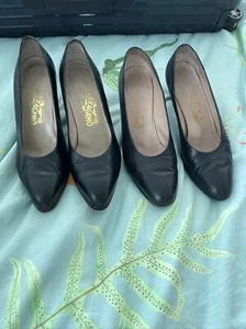 two pair black Ferragamo heels 9.5 - Picture 1 of 6