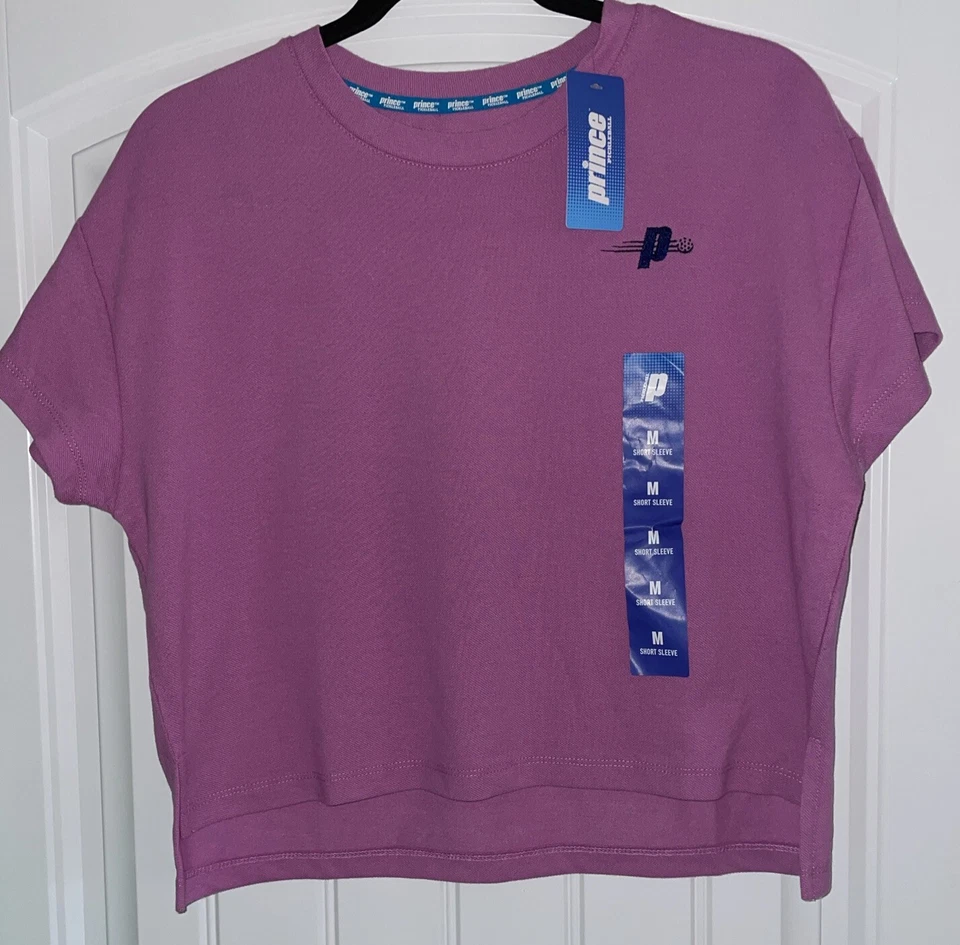 Prince Pickleball Women's Short Sleeve Crop Shirt Top Purple Size XXL