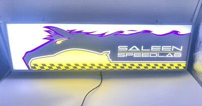 Large Lighted Saleen Speedlab Racing Sign Saleen Foxbody Sign 5.0 Cobra Mustang - Image 1 of 4