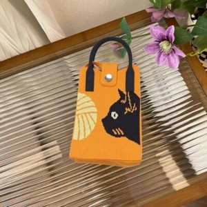 Cartoon Knot Wrist Bag Cute Shoulder pouch Reusable Knit Handbag for Girl - Picture 1 of 11