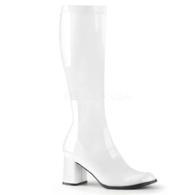Silver 1960s Gogo Dancer 70s Hippie Disco Knee High Costume Boots All Sizes - Image 1 of 2