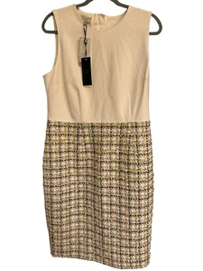 Nuevo con etiquetas Vestido recto Hobbs of London Suri Tweed Talla 12 Marfil Multi - Imagen 1 de 5