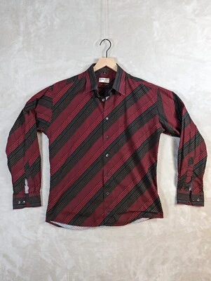 Georg Roth Button Down Shirt Mens L 41/42 Black Red Striped Dress Casual Germany - Image 1 of 4