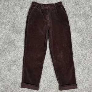 LL Bean Pants Womens Corduroy 4 Petite Regular Brown Chino Pockets Casual - Picture 1 of 9