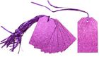 Glittery Purple Gift Tags & Ribbon - Xmas Christmas Gift Wrapping - Pack of 50