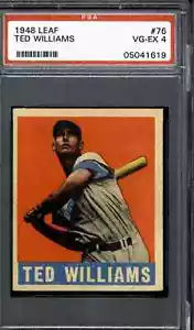 1948 Leaf #76 Ted Williams - PSA 4 - Picture 1 of 2