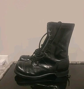 Corcoran 1500 Military Cap Toe Combat Jump Boots Made In USA Gr. 9.5E Gloss Black - Bild 1 von 6