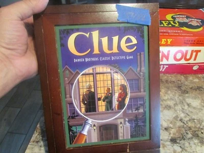 Clue Vintage Game Collection Wooden Box Bookshelf Edition Complete  - Image 1 of 4