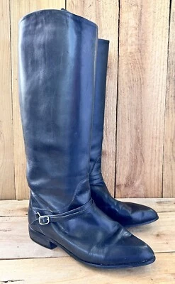 Charles David Botas Altas de Cuero Hebilla EE. UU. 8 Hechas en Italia Punta Foto 1 de 4