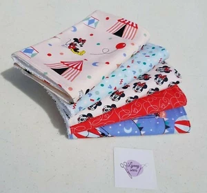 Baby Burp Cloths Minnie Mouse Print x5 Pack Toweling Backed Handmade New - Picture 1 of 12